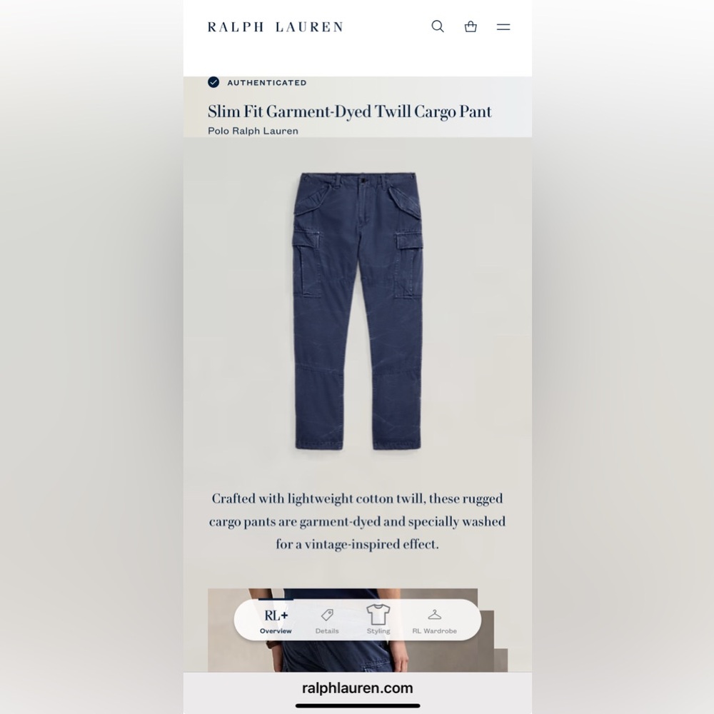 Polo by Ralph Lauren Men's Navy Blue Cargo Pants - Picture 7 of 8